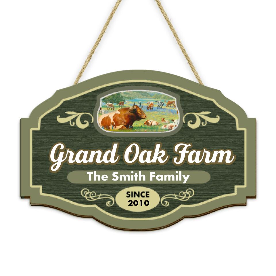Wooden Farm Signs, Gift For Farmer - Personalized 2 Layer Sign