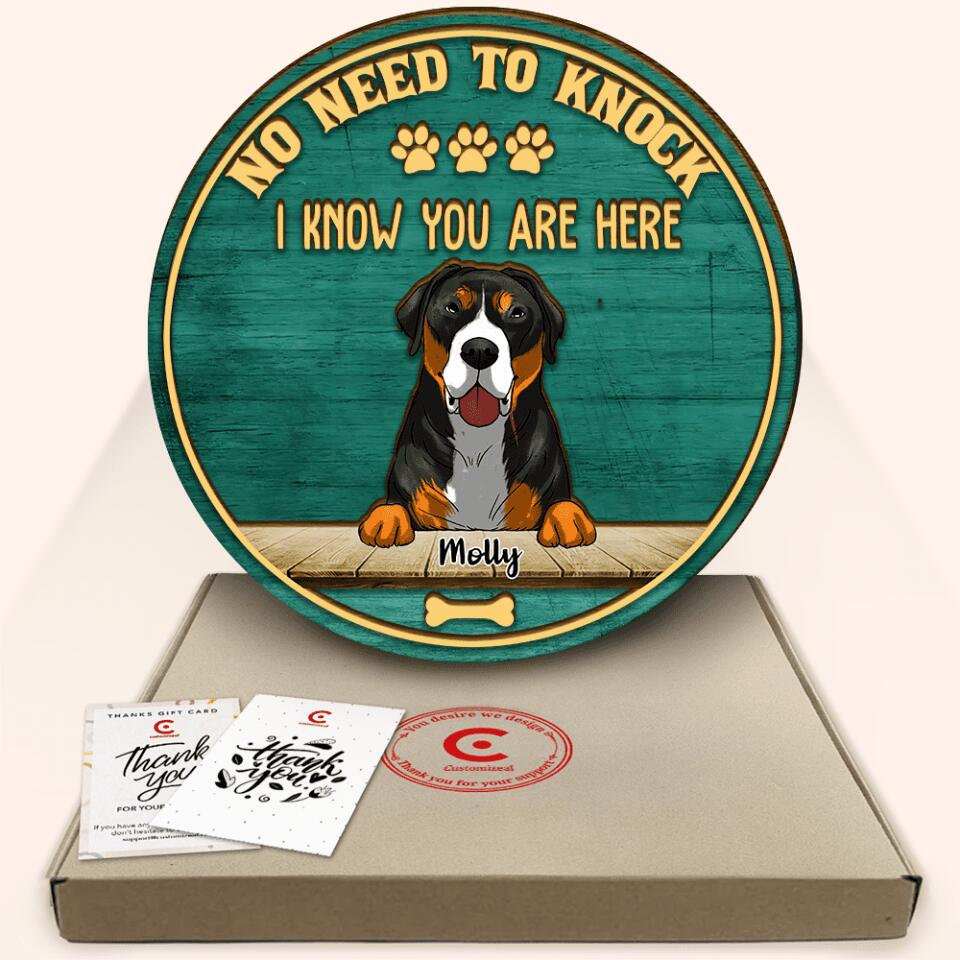 No Need To Knock We Know You Are Here - Personalized 2 Layer Round Wooden Sign