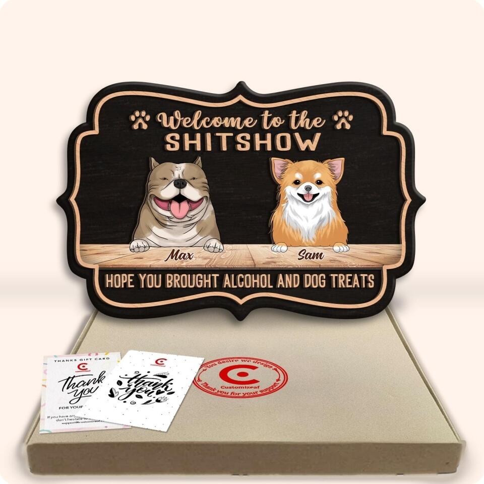 Welcome To The Shitshow - Personalized 2 Layer Wooden Sign Custom Shape