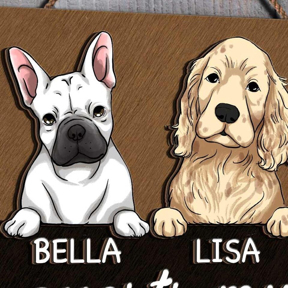All Guests Must Be Approved By The Dog - Personalized 2 Layer Rectangle Wooden Sign