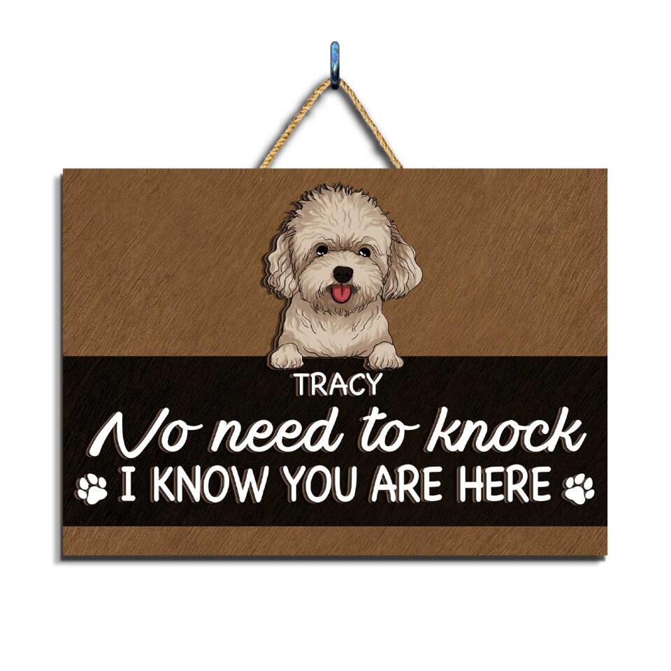 No Need To Knock We Know You Are Here - Personalized 2 Layer Rectangle Wooden Sign