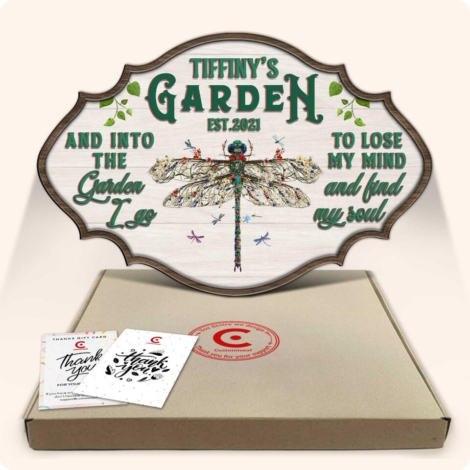 And Into The Garden I Go - Personalized 2 Layer Sign, Custom Shape