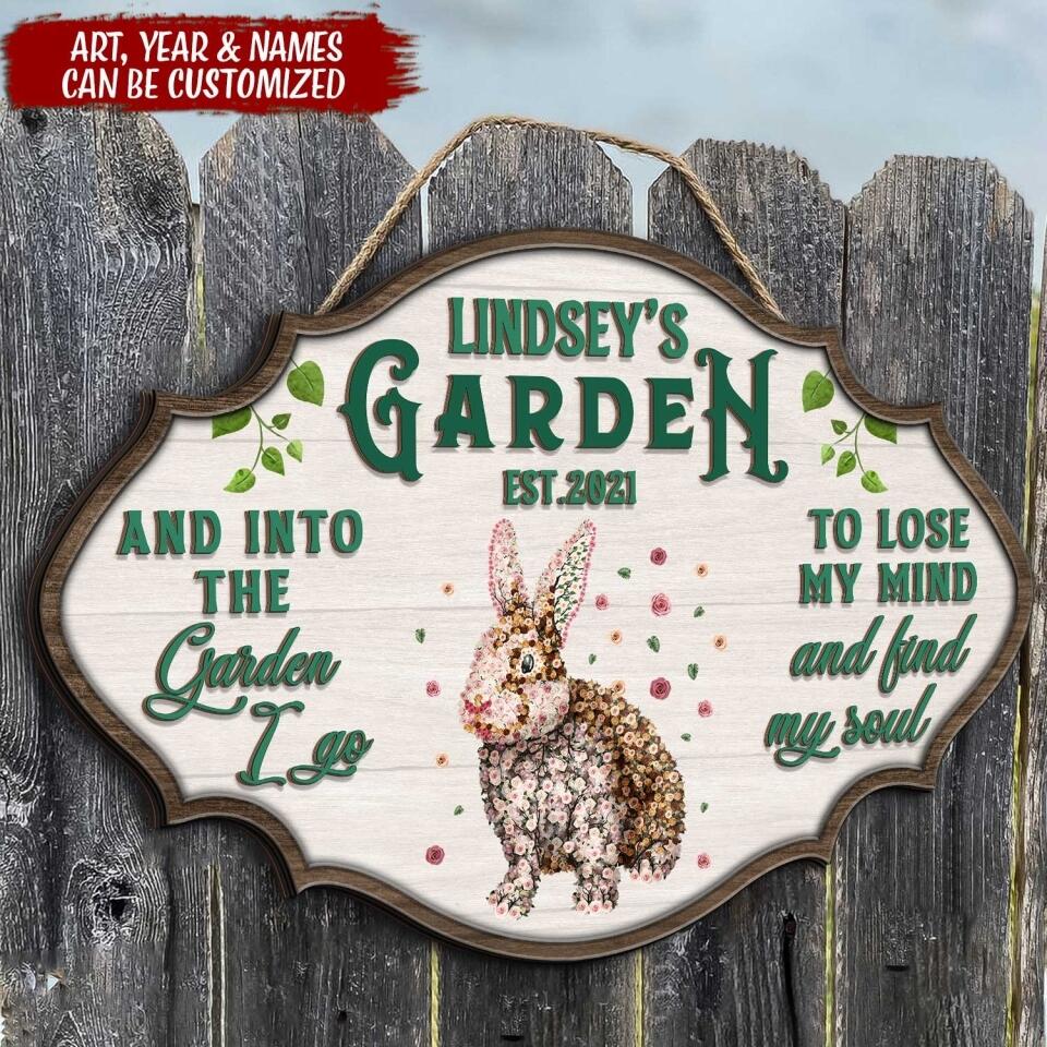 And Into The Garden I Go - Personalized 2 Layer Sign, Custom Shape