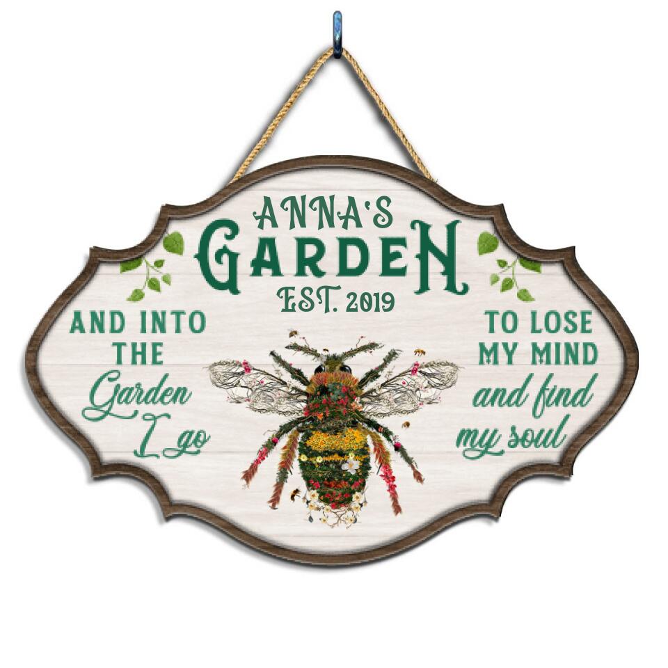 And Into The Garden I Go - Personalized 2 Layer Sign, Custom Shape