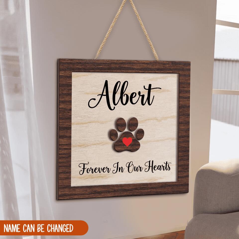 Forever In Our Hearts Custom 2 Layer Wooden Sign