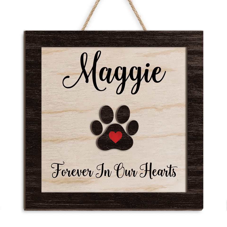 Forever In Our Hearts Custom 2 Layer Wooden Sign