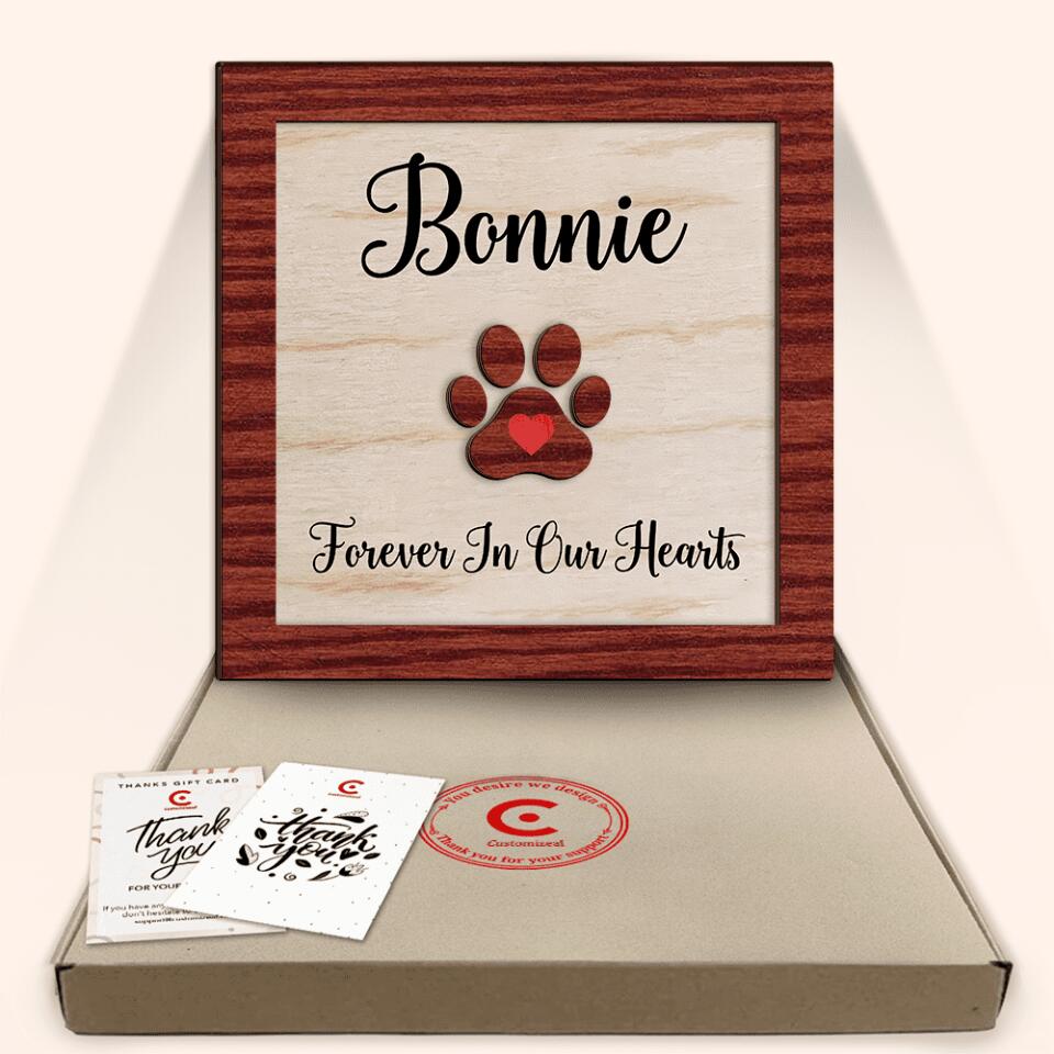 Forever In Our Hearts Custom 2 Layer Wooden Sign