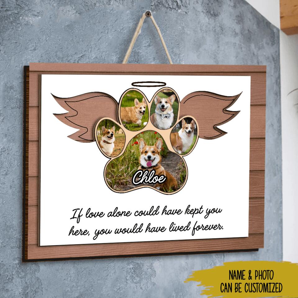 Pet Memories 2 Layer Sign - Dog Paw With A Wings