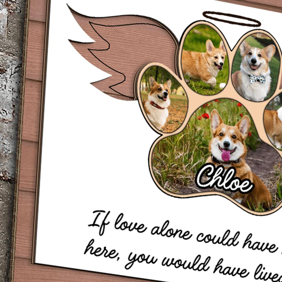 Pet Memories 2 Layer Sign - Dog Paw With A Wings