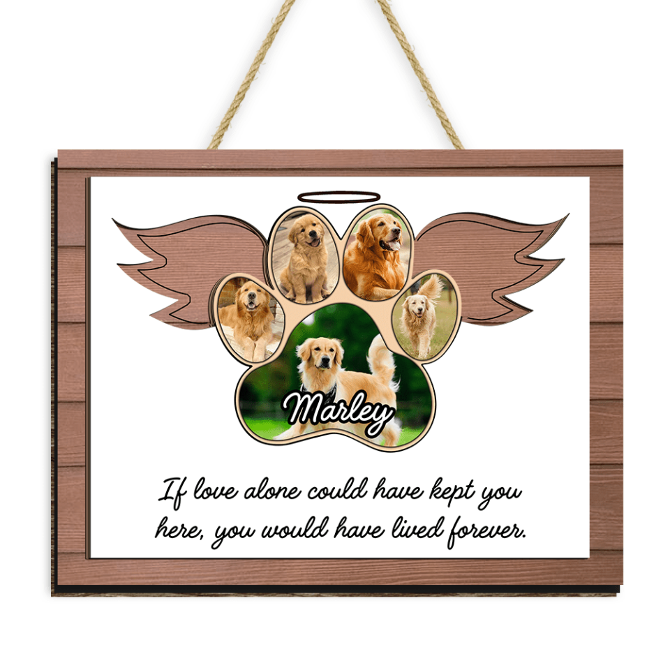 Pet Memories 2 Layer Sign - Dog Paw With A Wings
