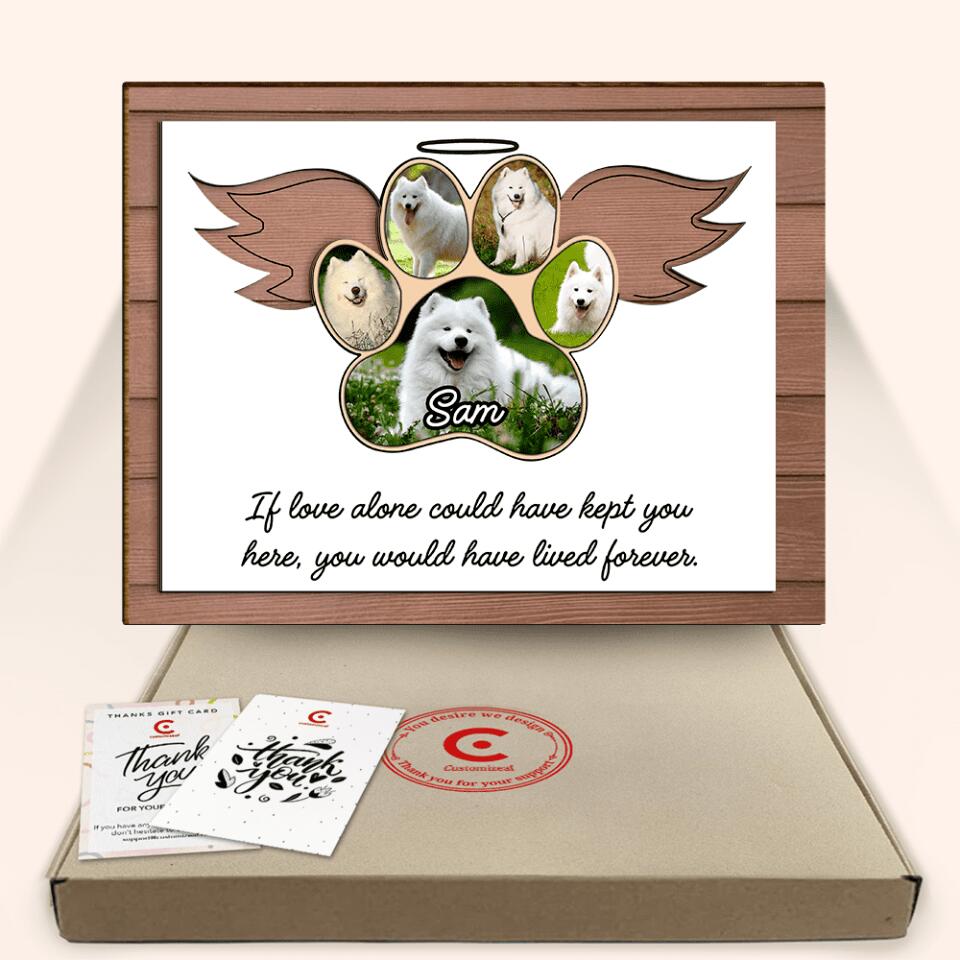 Pet Memories 2 Layer Sign - Dog Paw With A Wings