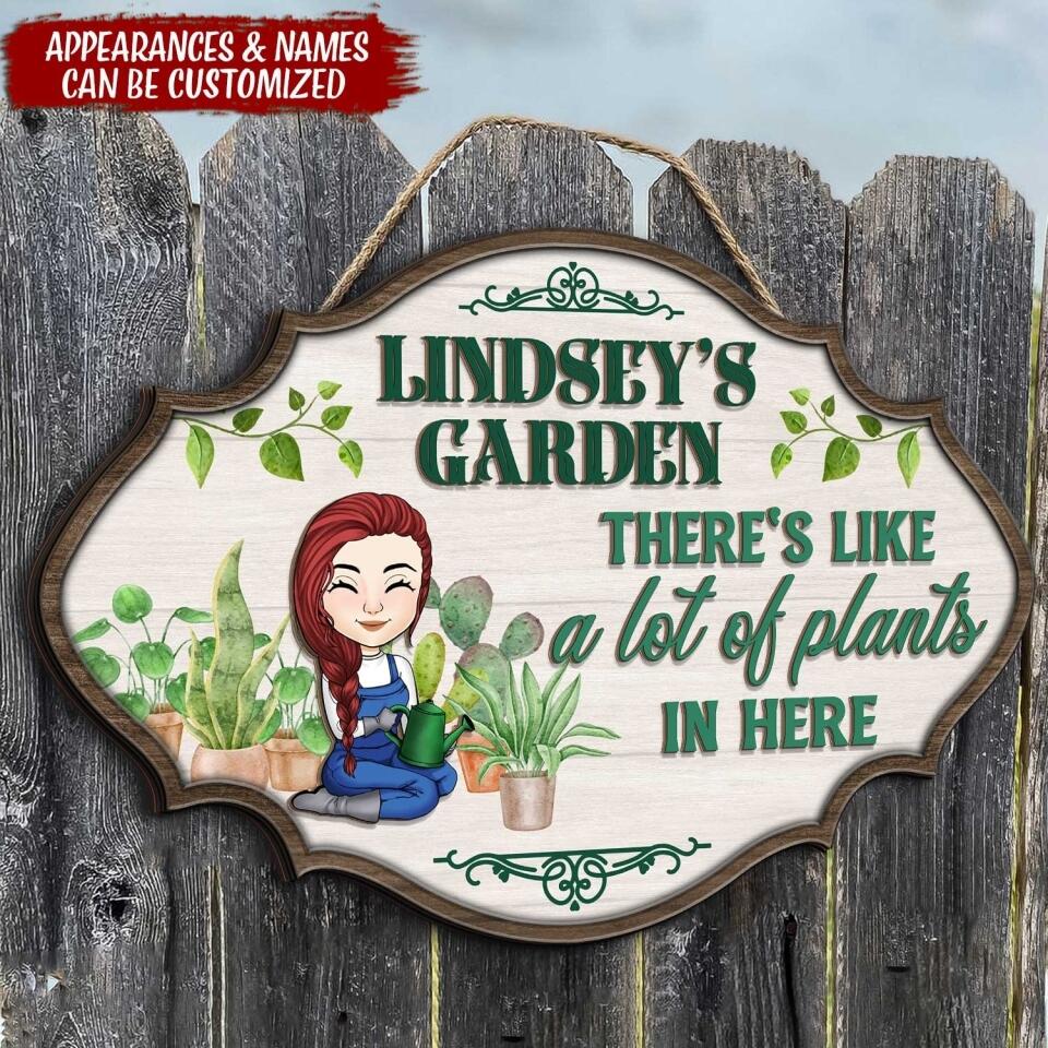 There's Like A Lot Of Plants In Here - Personalized 2 Layer Sign, Custom Shape