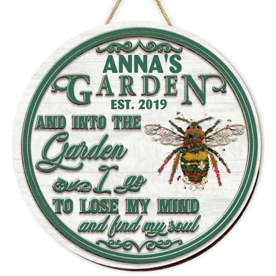 And Into The Garden I Go - Personalized 2 Layer Sign, Round Shape