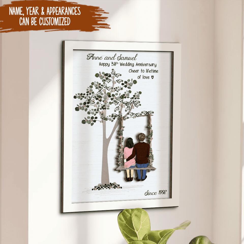 Personalized Anniversary 2 Layer Wooden Sign | Ruby Anniversary Personalized Gift