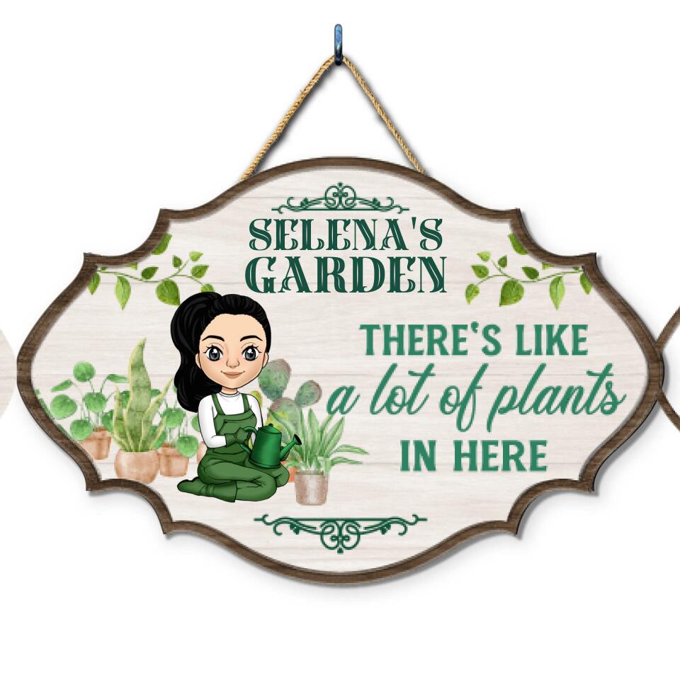 There's Like A Lot Of Plants In Here - Personalized 2 Layer Sign, Custom Shape