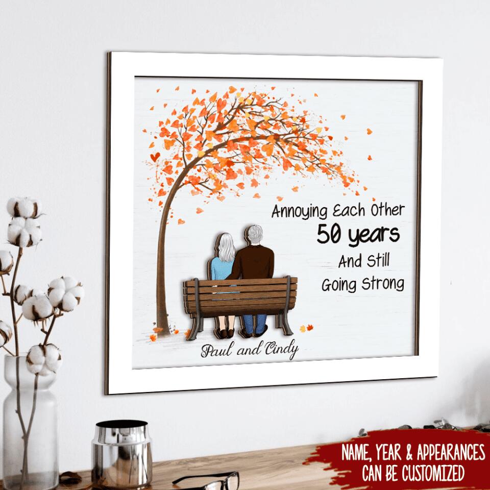 Annoying Each Other For Many Years & Still Going Strong | 2 Layer Wooden Sign | Gift For Couples, Husband Wife | Anniversary Gifts