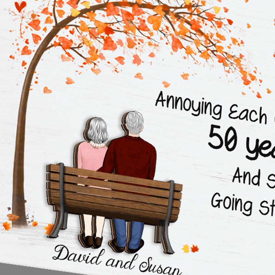 Annoying Each Other For Many Years & Still Going Strong | 2 Layer Wooden Sign | Gift For Couples, Husband Wife | Anniversary Gifts