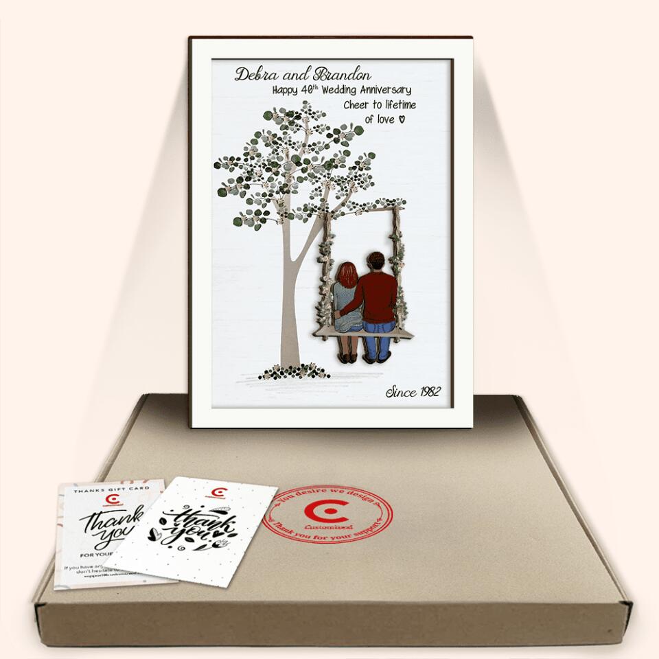 Personalized Anniversary 2 Layer Wooden Sign | Ruby Anniversary Personalized Gift