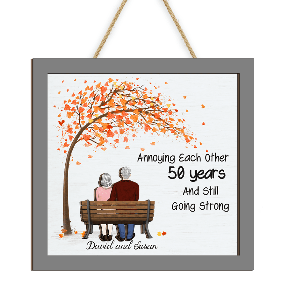 Annoying Each Other For Many Years &amp; Still Going Strong | 2 Layer Wooden Sign | Gift For Couples, Husband Wife | Anniversary Gifts