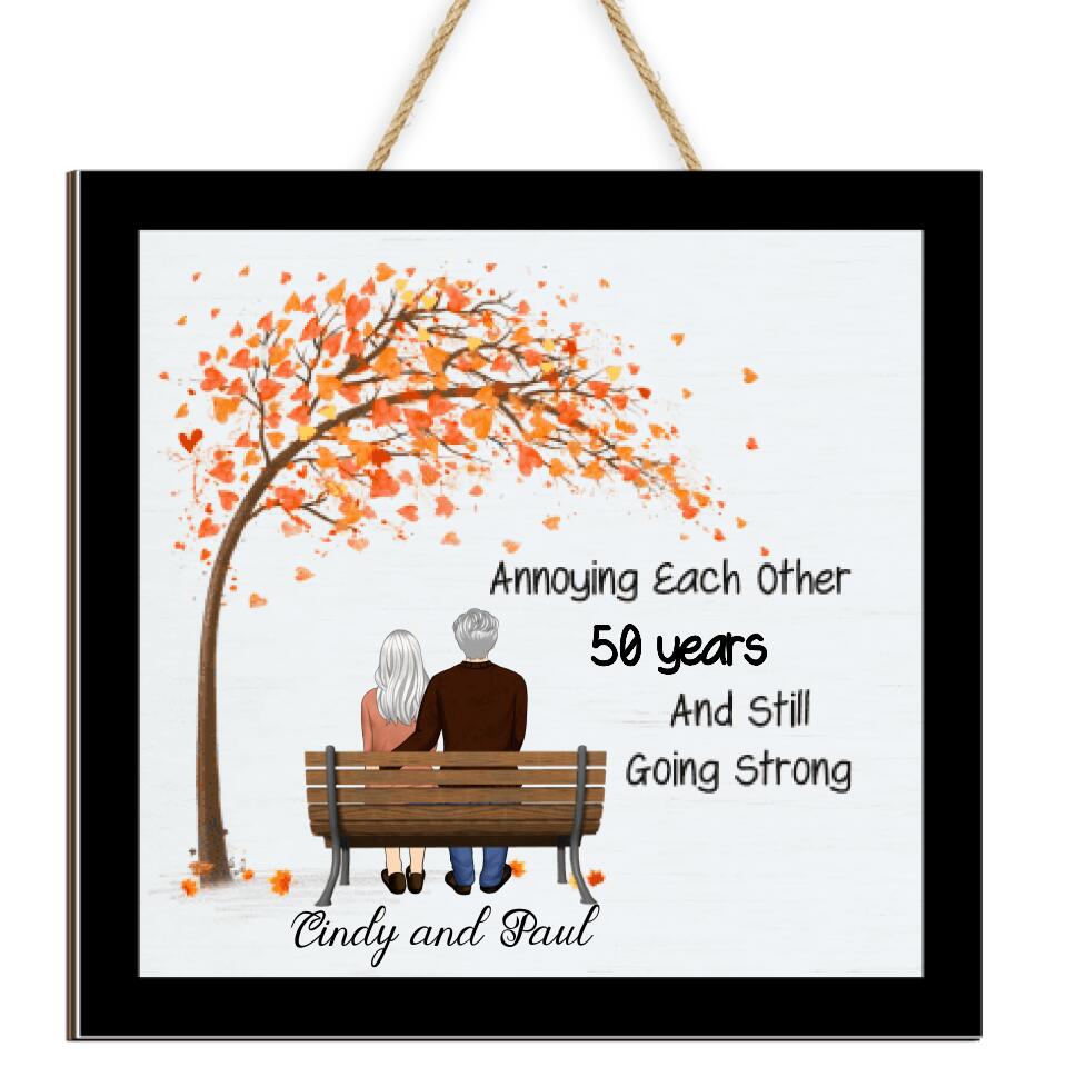 Annoying Each Other For Many Years & Still Going Strong | 2 Layer Wooden Sign | Gift For Couples, Husband Wife | Anniversary Gifts