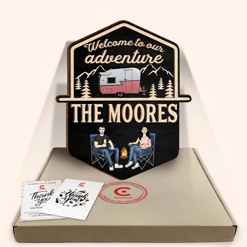 Our Adventure Wooden Sign | Custom 2 Layer Wooden Sign