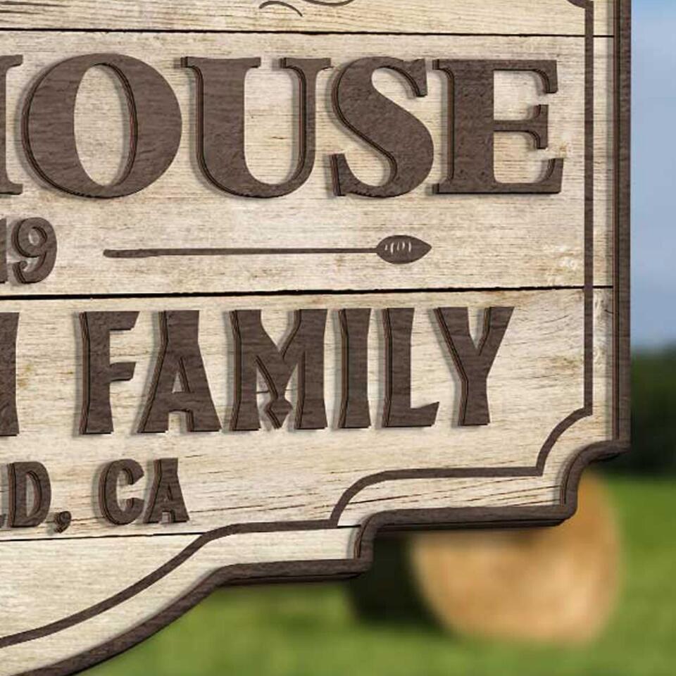 Personalized FarmHouse 2 Layer Sign