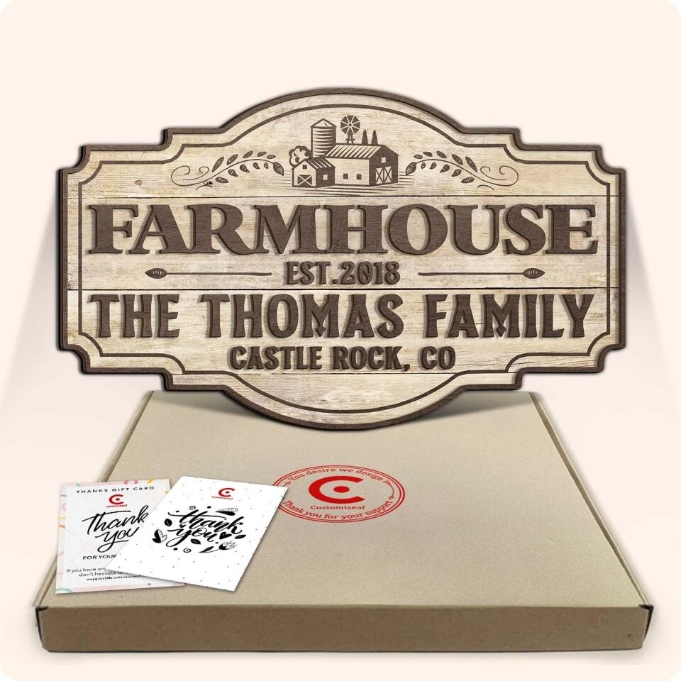 Personalized FarmHouse 2 Layer Sign
