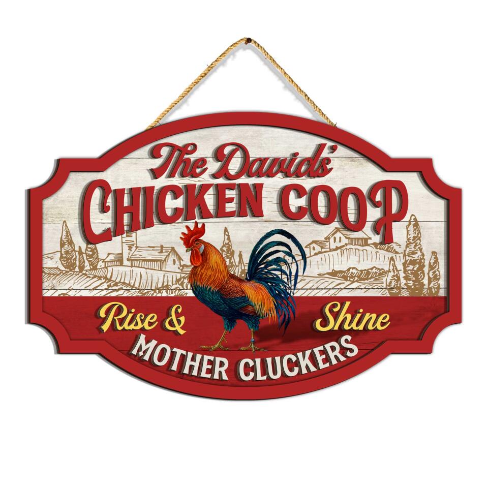 Chicken Coop Rise & Shine Mother Cluckers - Personalized 2 Layer Sign