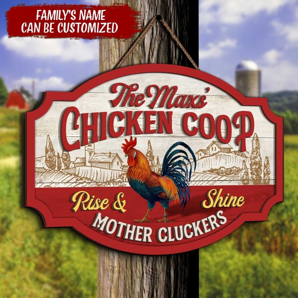 Chicken Coop Rise & Shine Mother Cluckers - Personalized 2 Layer Sign