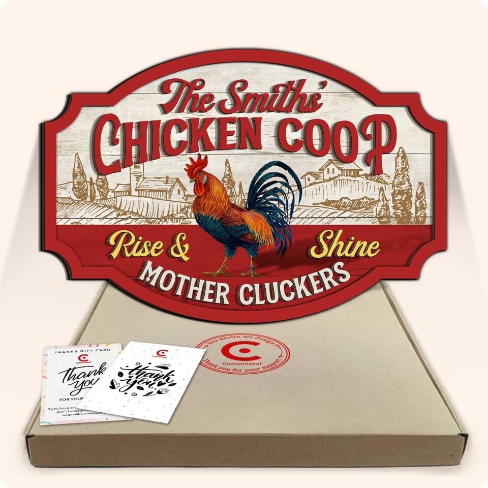 Chicken Coop Rise & Shine Mother Cluckers - Personalized 2 Layer Sign