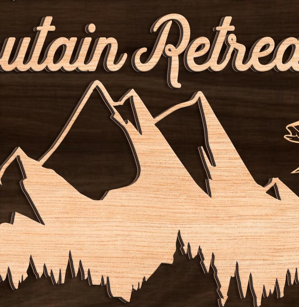 Mountain Cabin Sign - Personalized 2 Layer Sign