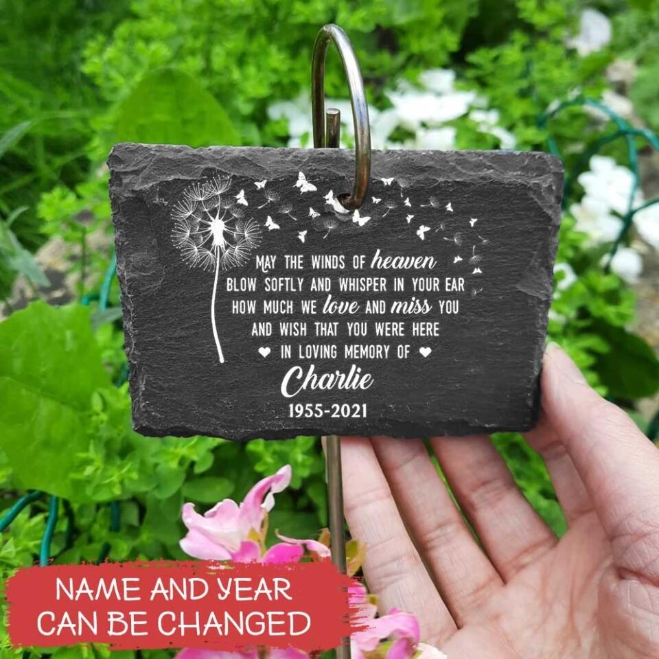 May the Winds of Heaven Blow Softly - Personalized Garden Slate