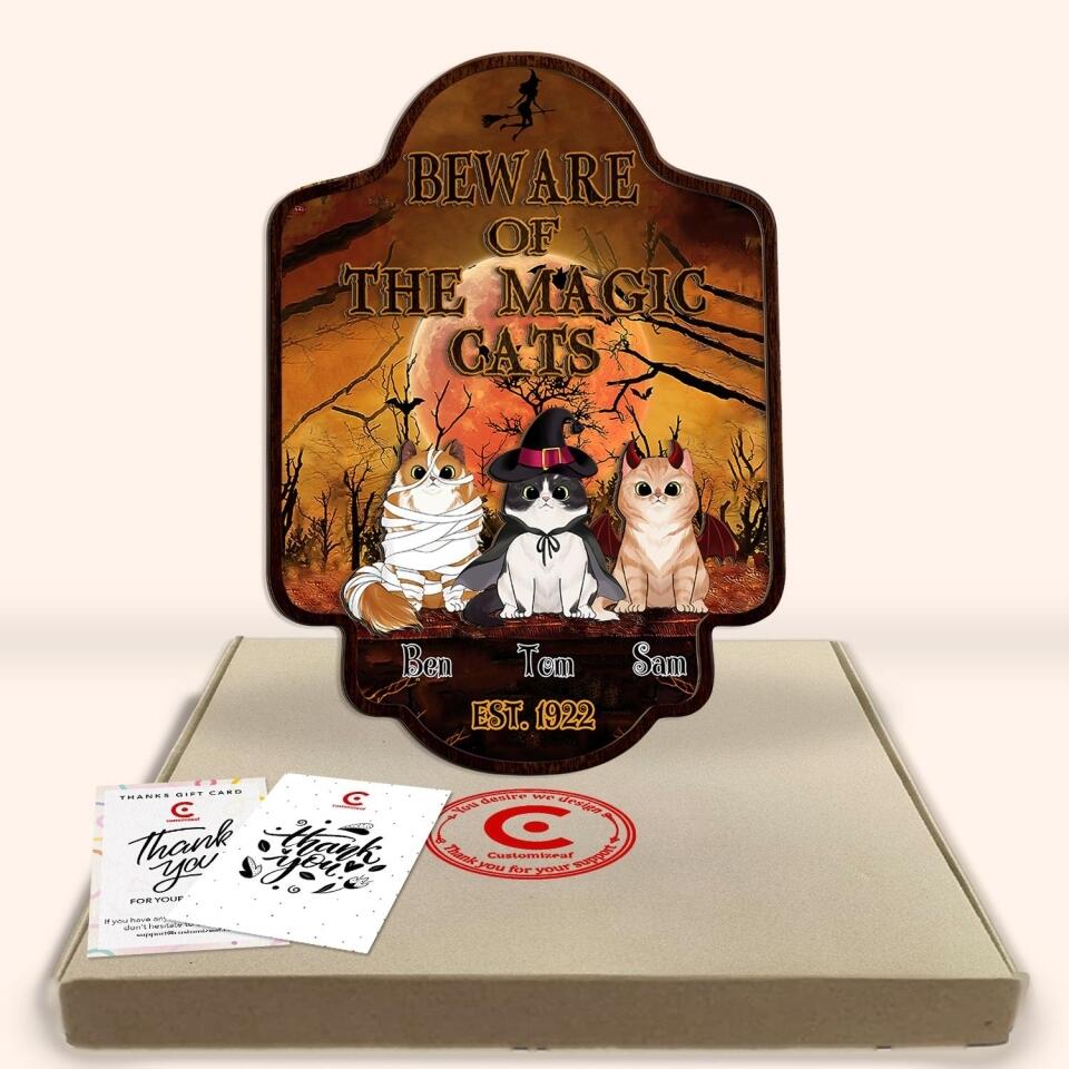 Beware Of The  Magic Cats - Personalized 2 layer