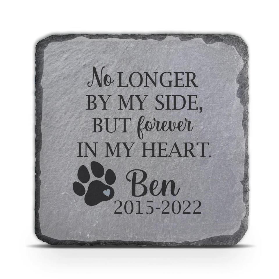 No Longer By My Side, But Forever In My Heart - Personalized Memorial Stone