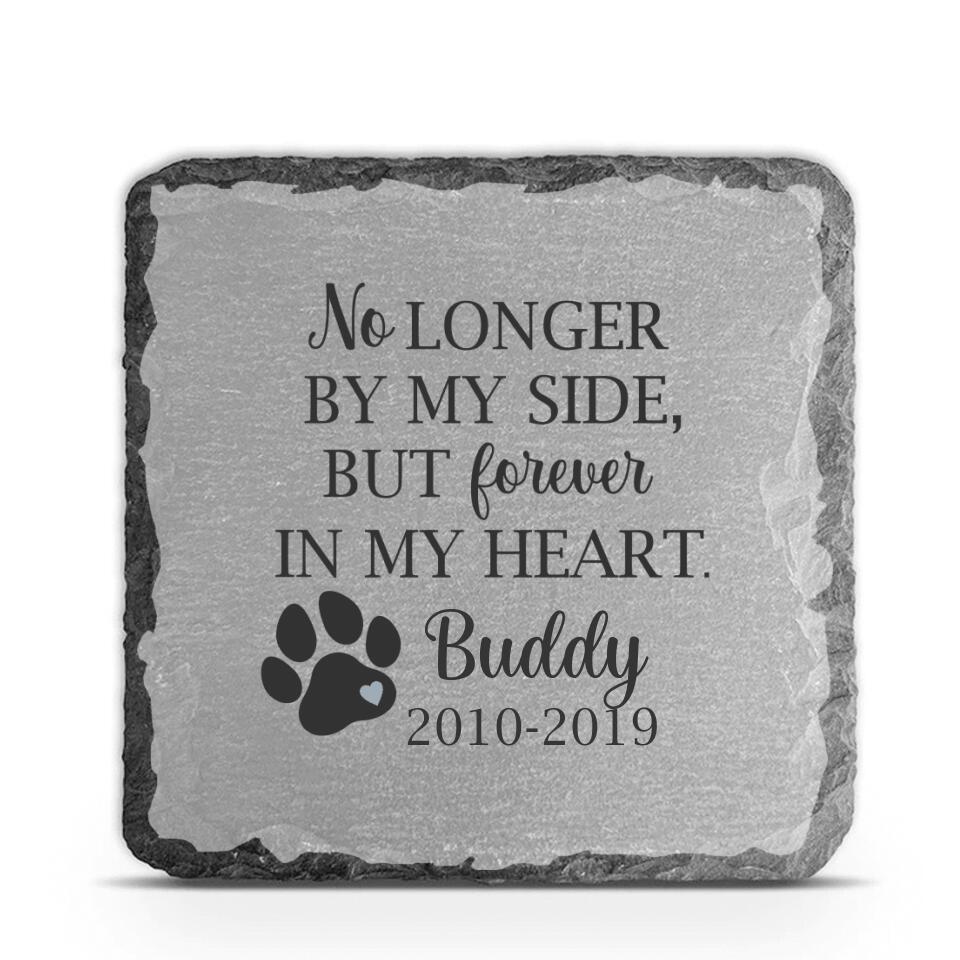 No Longer By My Side, But Forever In My Heart - Personalized Memorial Stone