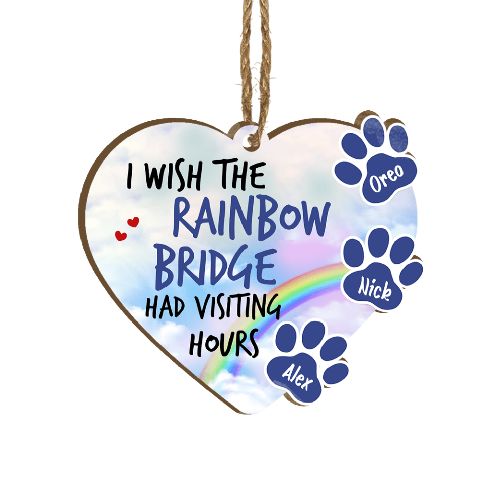 Pet Memorial Rainbow Wooden Ornament