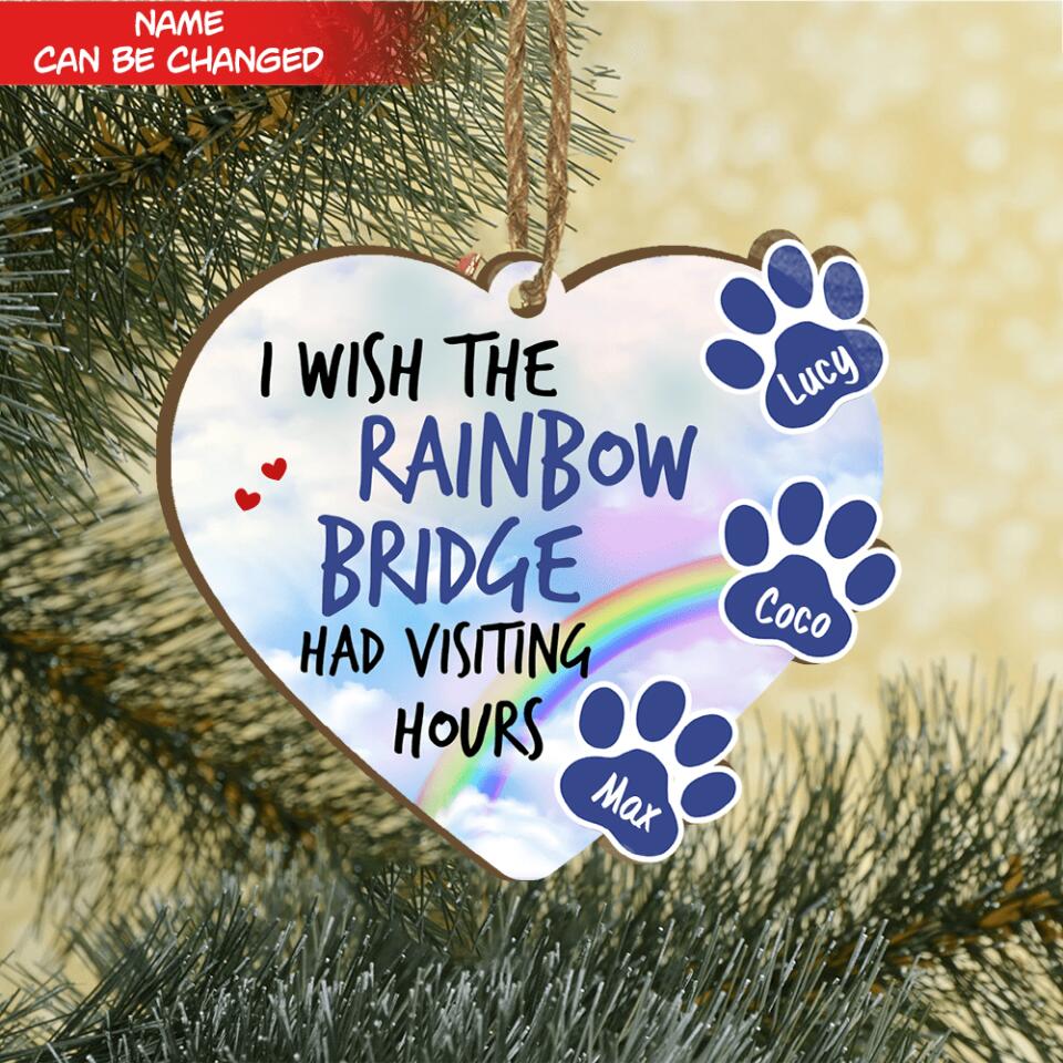 Pet Memorial Rainbow Wooden Ornament