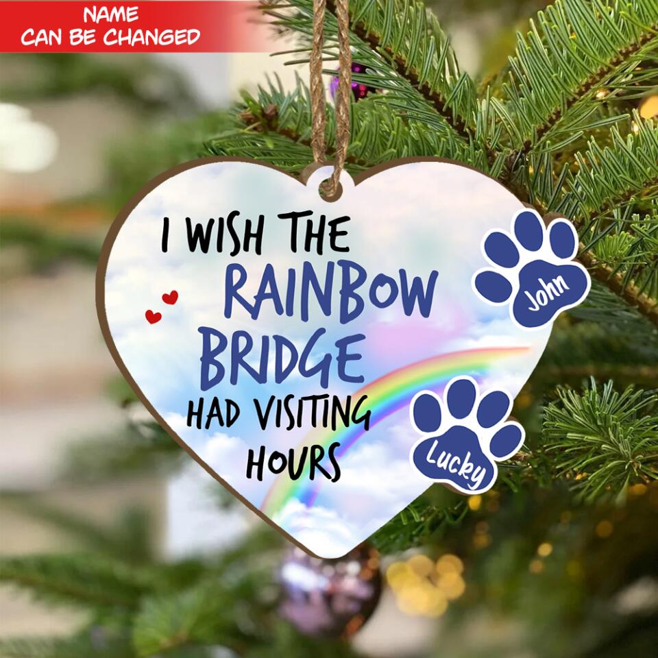 Pet Memorial Rainbow Wooden Ornament