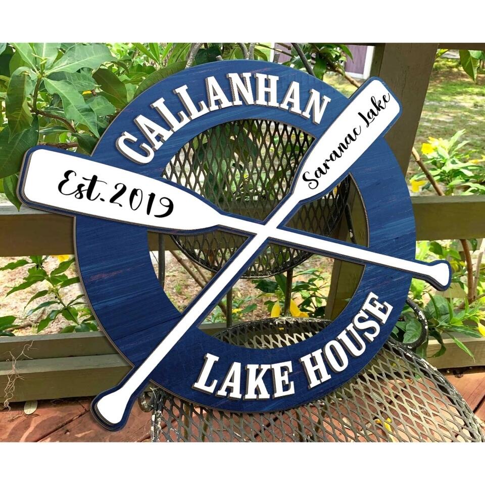 Customized Lake House Sign | Lake House Decor | Lake House Gifts | Housewarming Gift | 2 Layer Wooden Door Sign