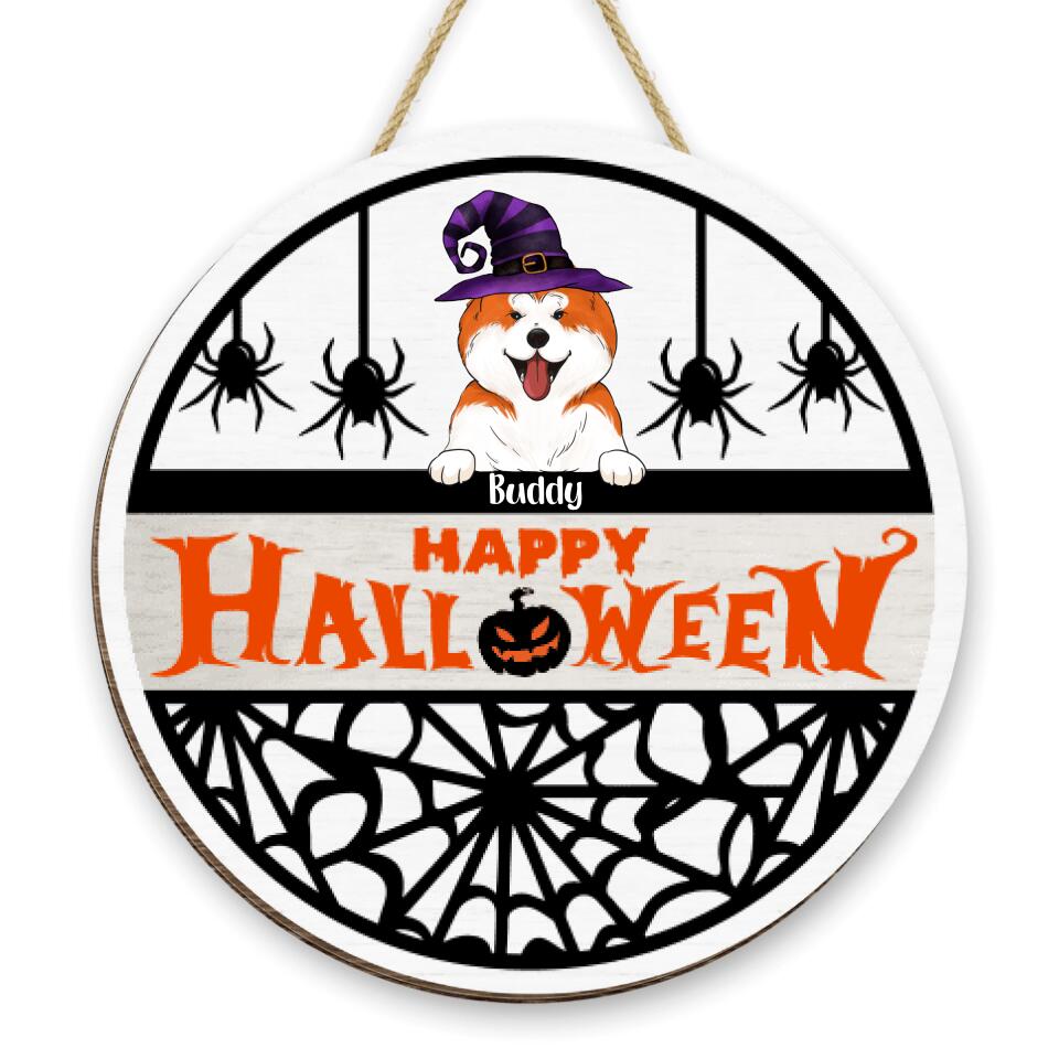 Happy Halloween, Gift For Dog Lover - Personalized 2 layer Sign