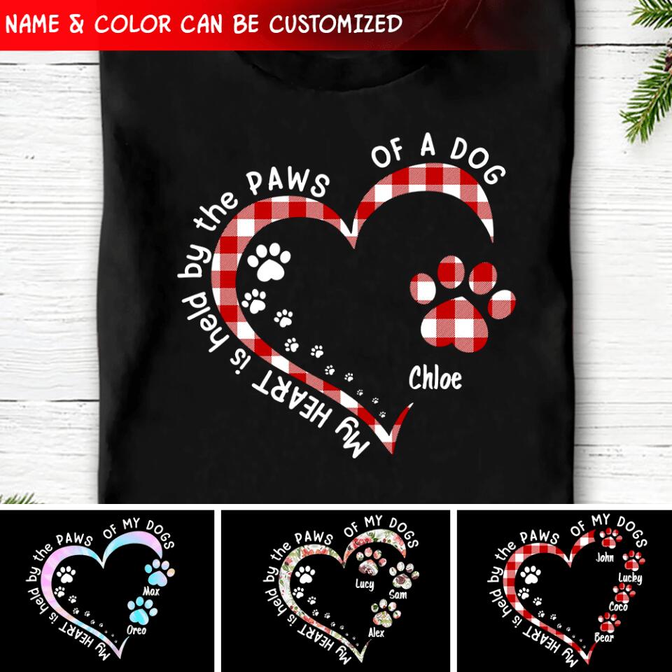 My Heart Is Held By The Paws Of A Dog - Personalized T-shirt