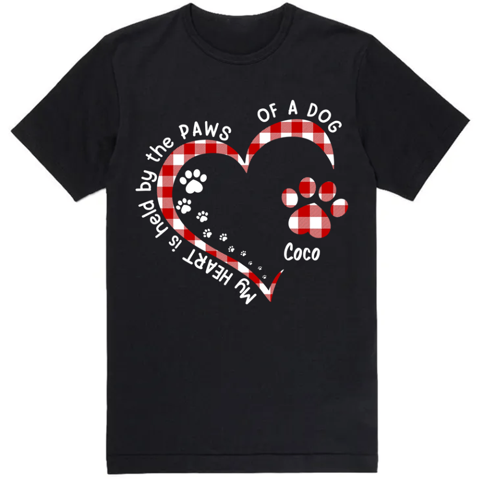My Heart Is Held By The Paws Of A Dog - Personalized T-shirt