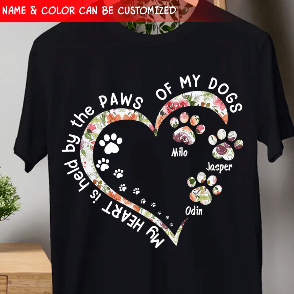 My Heart Is Held By The Paws Of A Dog - Personalized T-shirt