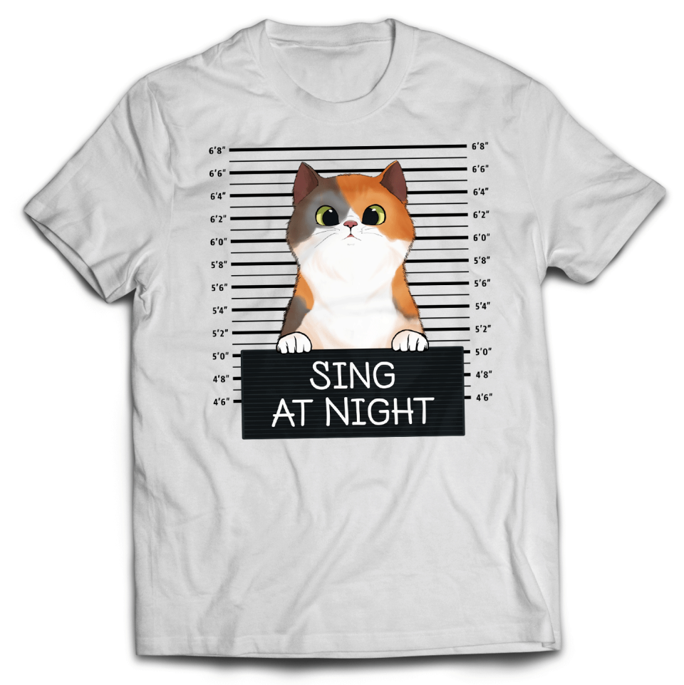 Sing At Night Custom T-shirt For Cat Lovers