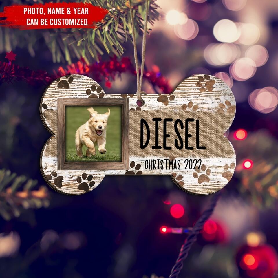 Rustic Farmhouse Style Dog Bone Ornament Sublimation Digital Download | Christmas Ornament