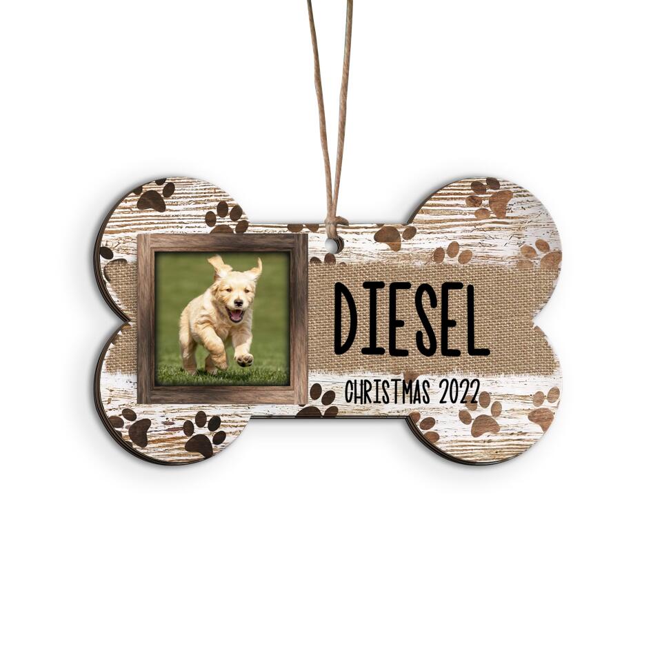 Rustic Farmhouse Style Dog Bone Ornament Sublimation Digital Download | Christmas Ornament