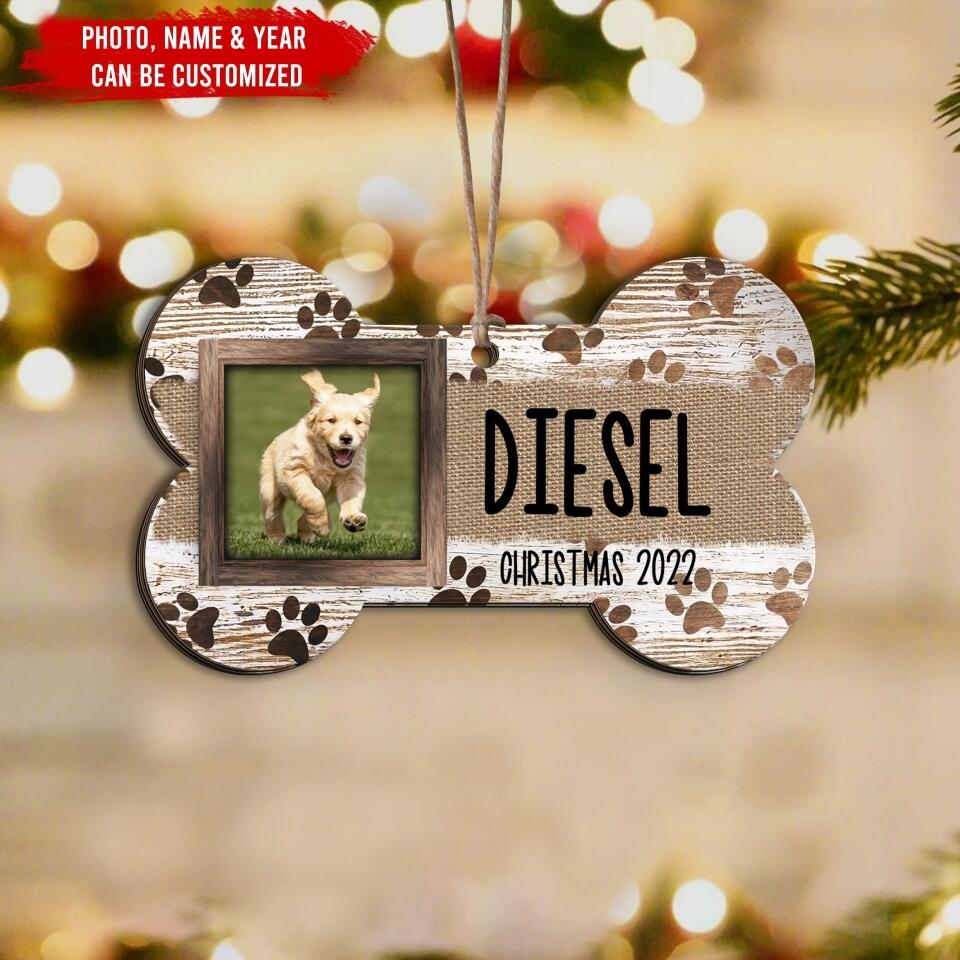 Rustic Farmhouse Style Dog Bone Ornament Sublimation Digital Download | Christmas Ornament