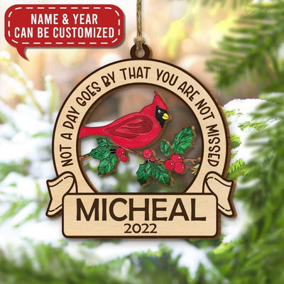 Cardinal Ornament | Not A Day Goes By Ornament, Remembrance Ornaments | Memory Ornament