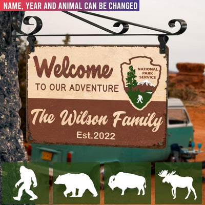 Welcome To Our Adventure - Personalized Metal Sign
