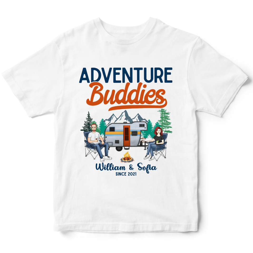 Adventure Buddies - Personalized T-shirt, Gift For Couple, Husband Wife